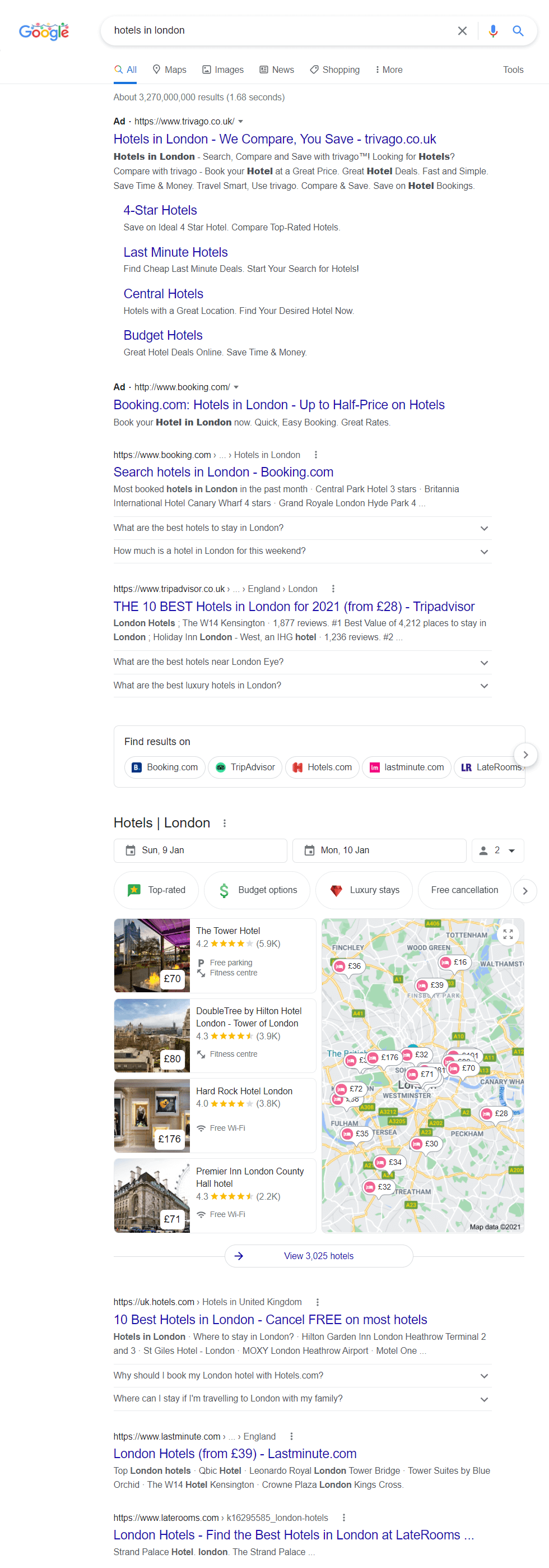 google travel seo search landscape